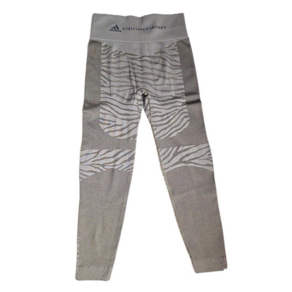 ADIDAS x STELLA MCCARTNEY Womens TPR Tiger Stripe Leggings Green XS